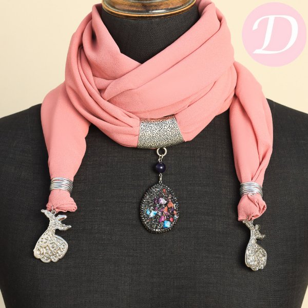 Darwish Necklace Scarf - Kashmir Chiffon