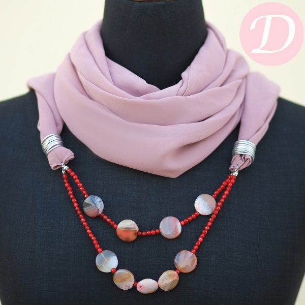 Delicate Necklace Scarf - Soft Kashmir Chiffon