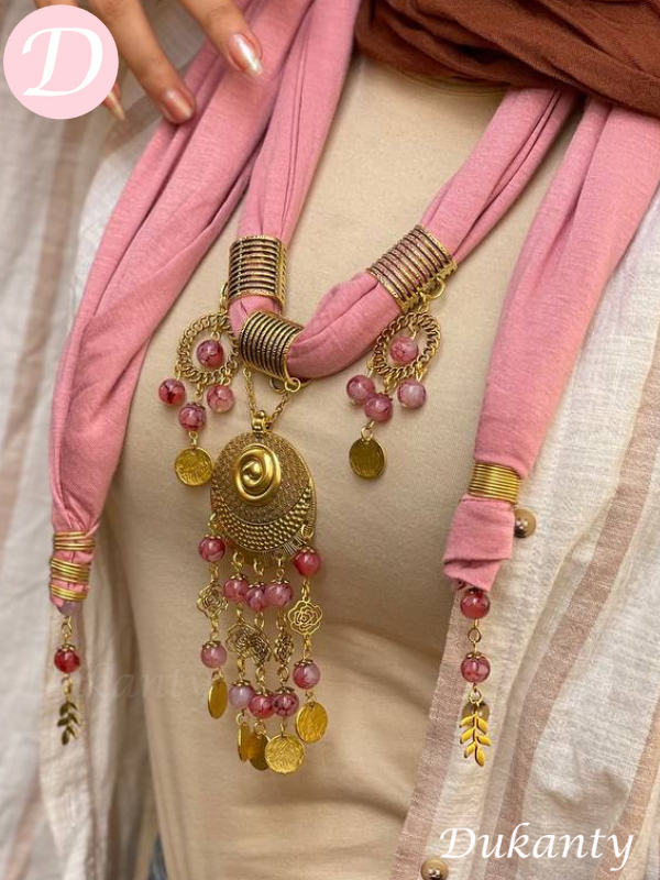 Pink Simple Necklace Scarf