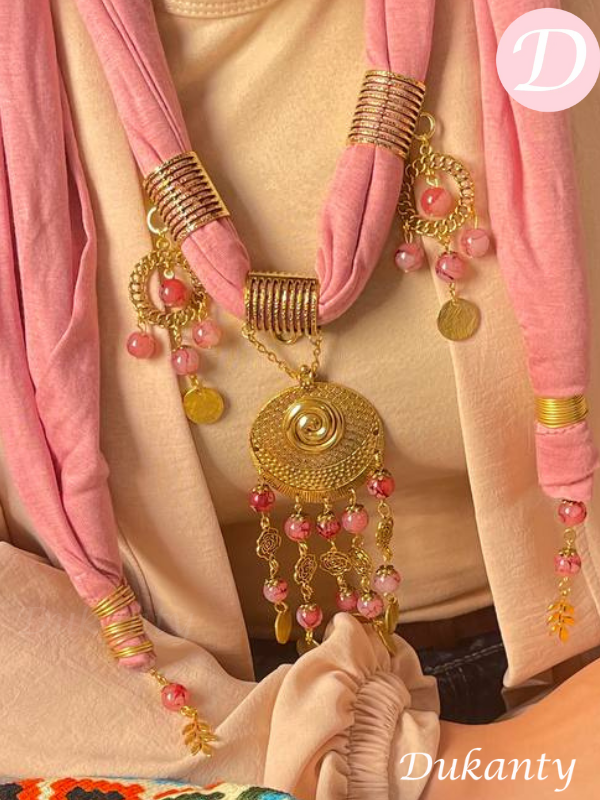 Pink Simple Necklace Scarf