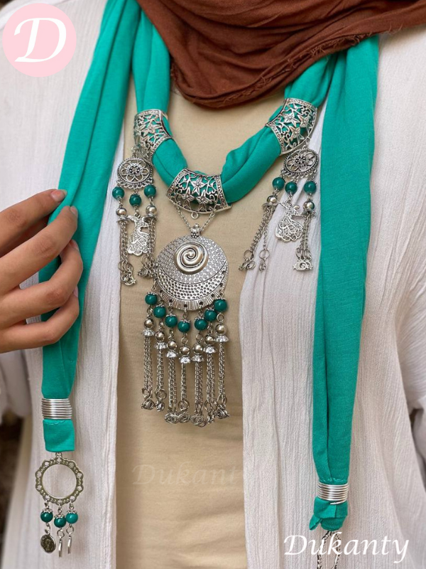 Turquoise Elegant Necklace Scarf