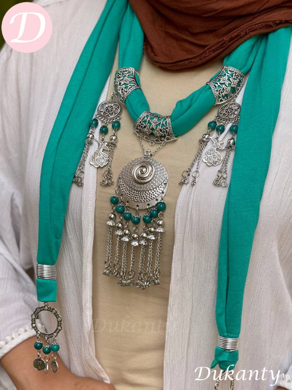 Turquoise Elegant Necklace Scarf