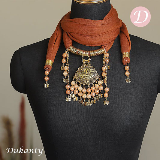 Brown Elegant Necklace Scarf